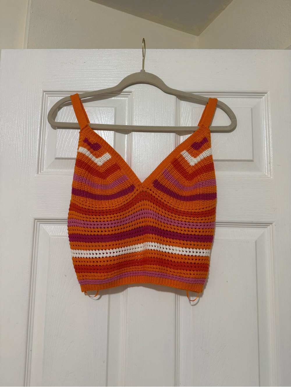 NWT Colorful Crochet Cropped Tank